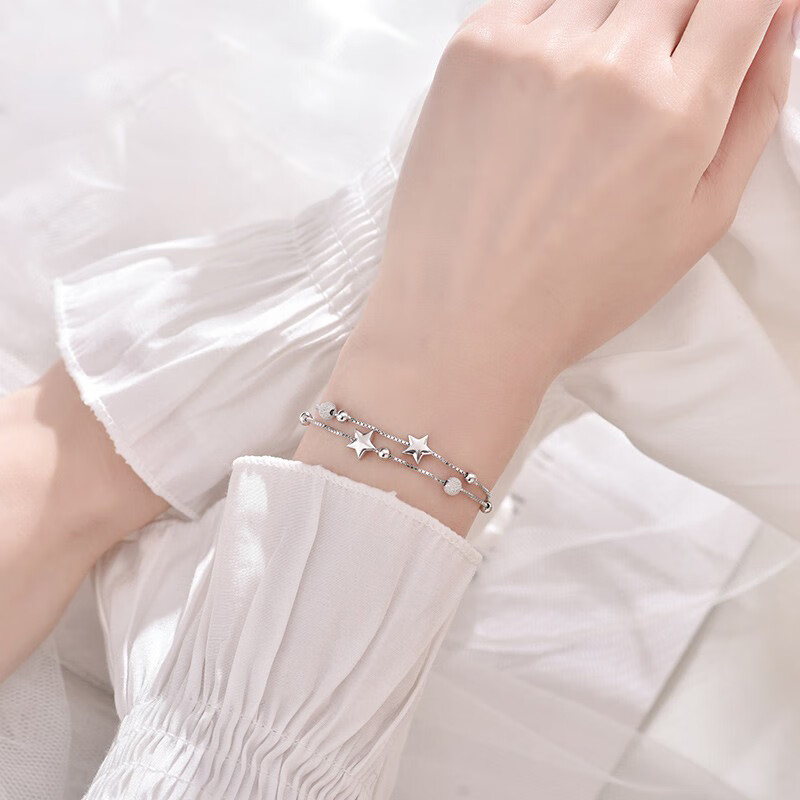 银千惠 纯银星星手链