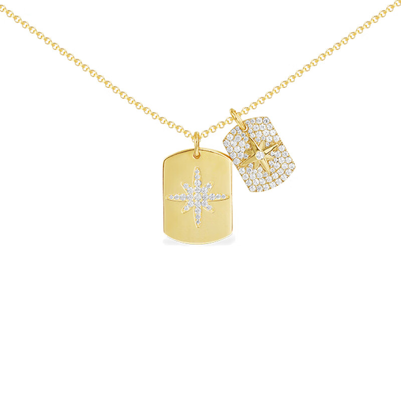 APM 时尚金黄色星星项链