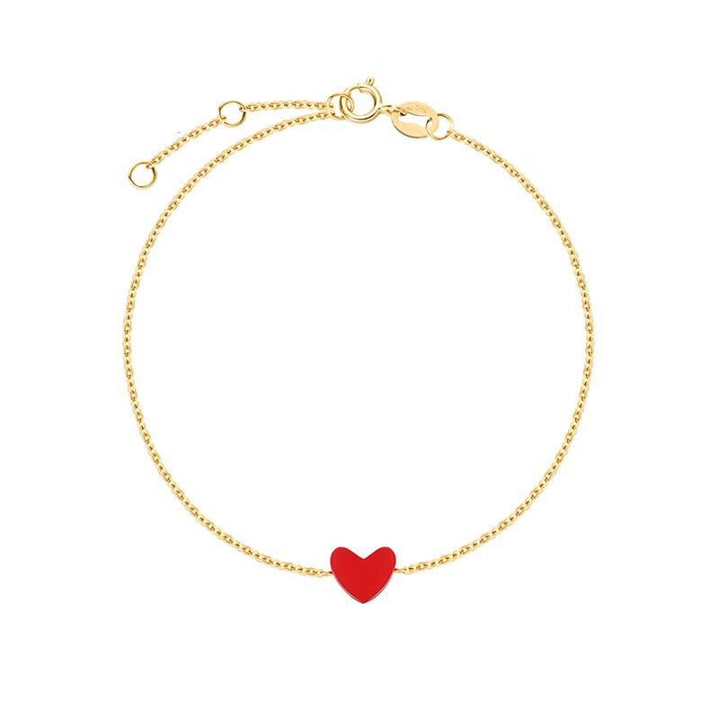 范琦小红心玫瑰金手链