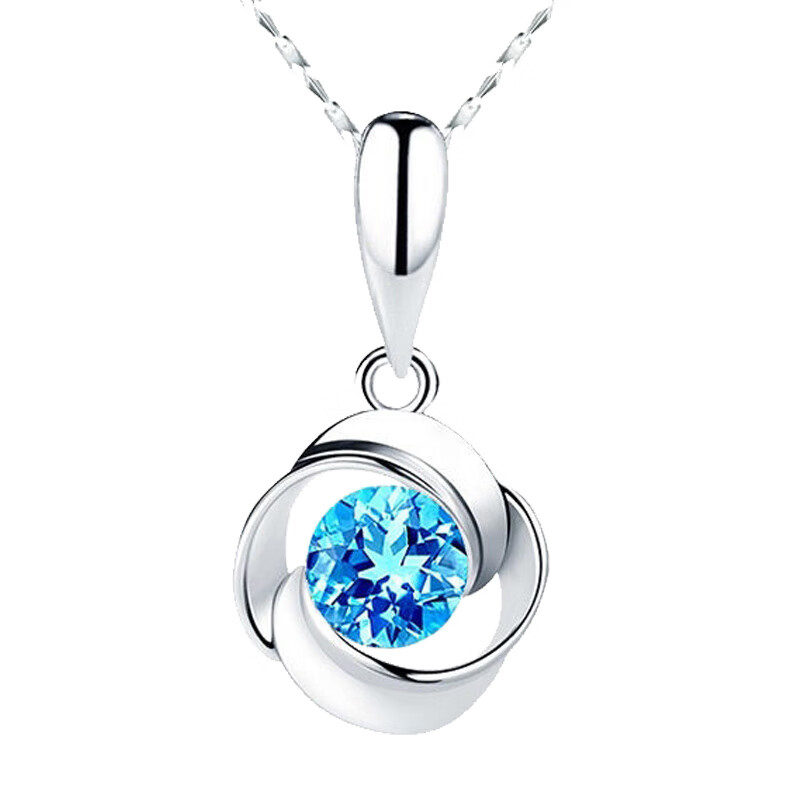 银千惠托帕石银项链