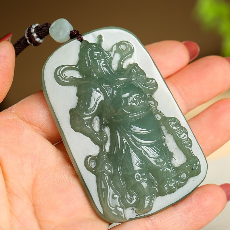 玉友 义薄云天关二爷翡翠吊坠