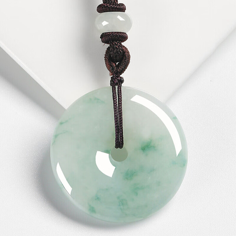 凤禧飘花平安扣翡翠吊坠