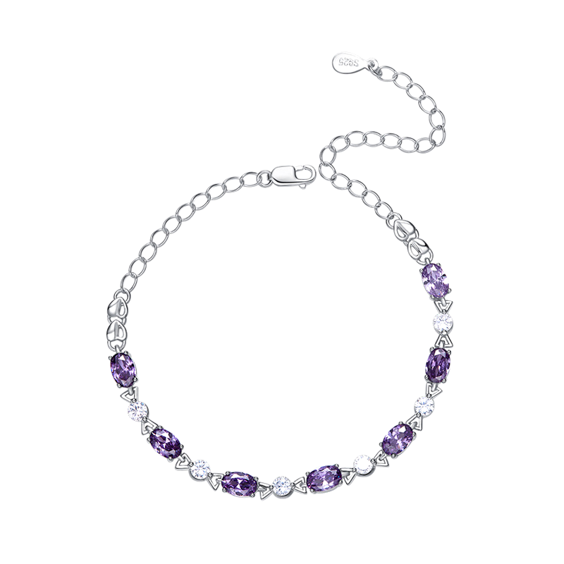 筑梦银 紫水晶 手链