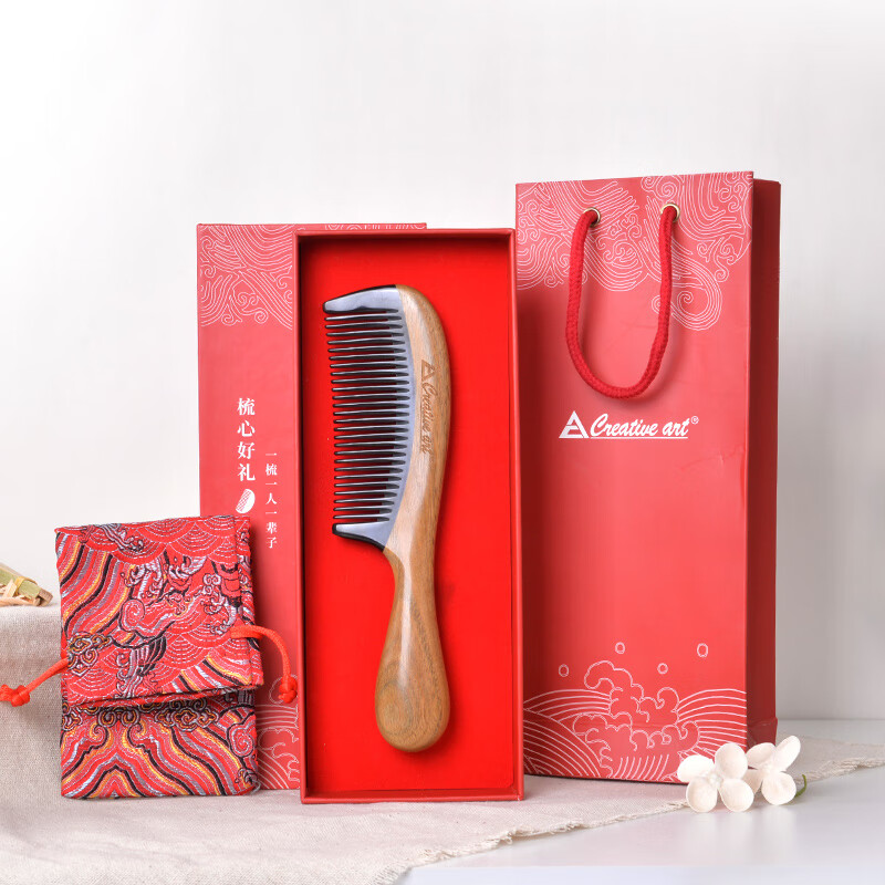 Ca 加厚绿檀木梳子