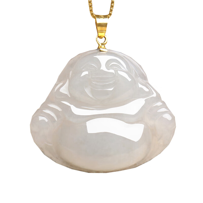 印象眸 k金镶玉佛 翡翠吊坠