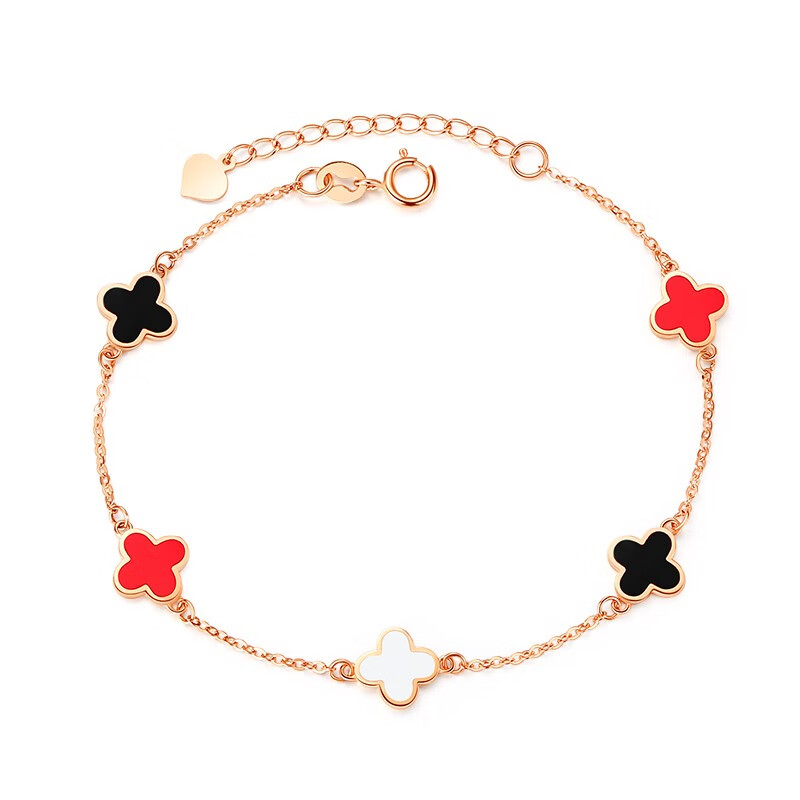 朵洛蒂 彩金色四叶草手链