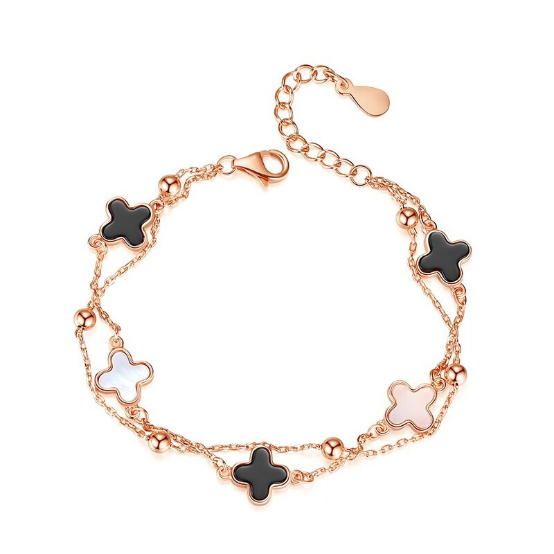 FZOG黑玛瑙贝母四叶草手链