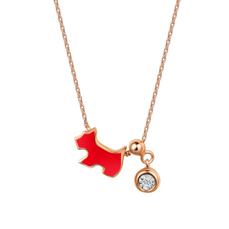 AGATHA 小狗钻石项链