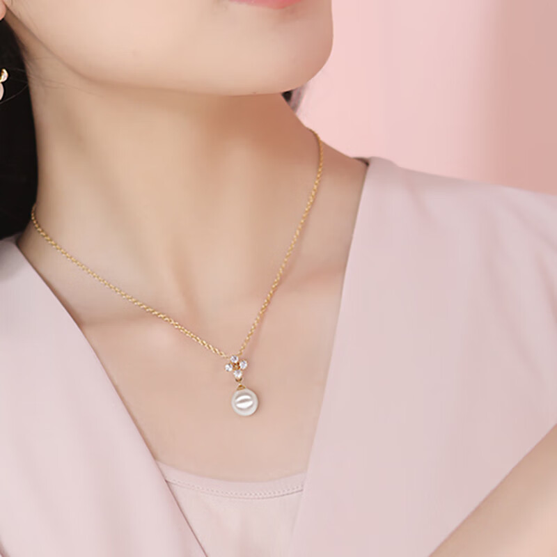 翡拉拉 小清新花朵珍珠项链