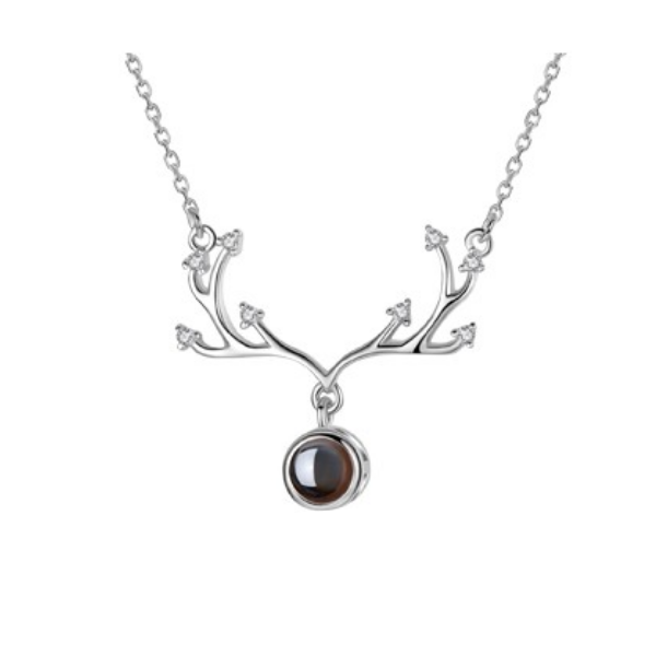 一路鹿有你纯银小鹿吊坠项链