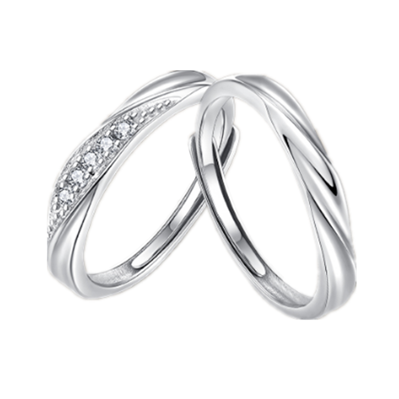 唯一圆钻活口共度爱河情侣对戒