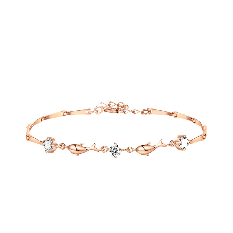 T400 海豚玫瑰金手链