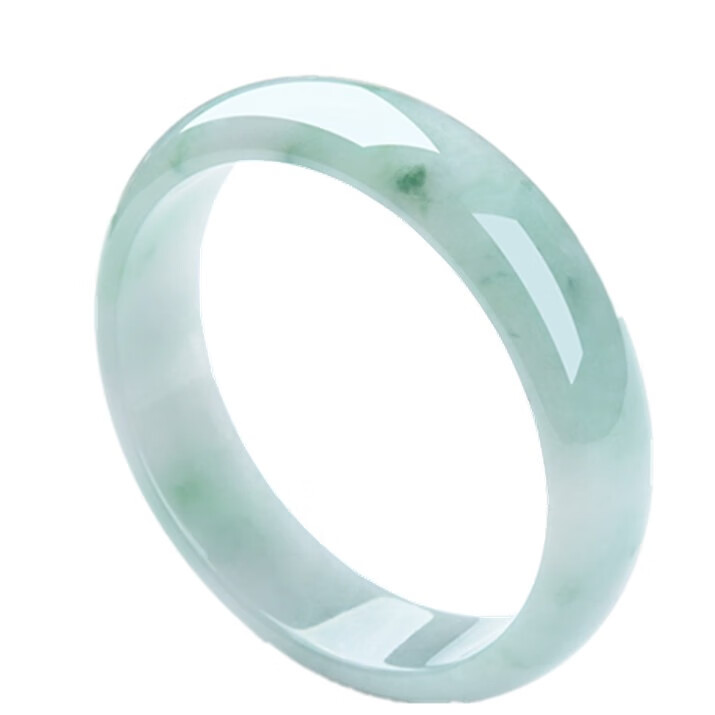 执玉珠宝 淡绿飘花翡翠手镯