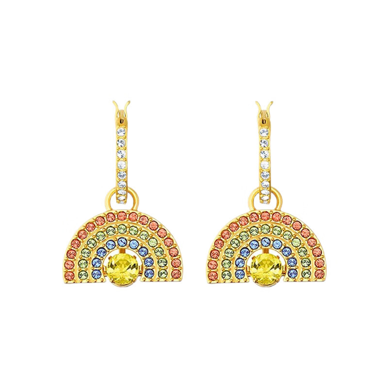 施华洛世奇 彩虹镀金色 耳饰