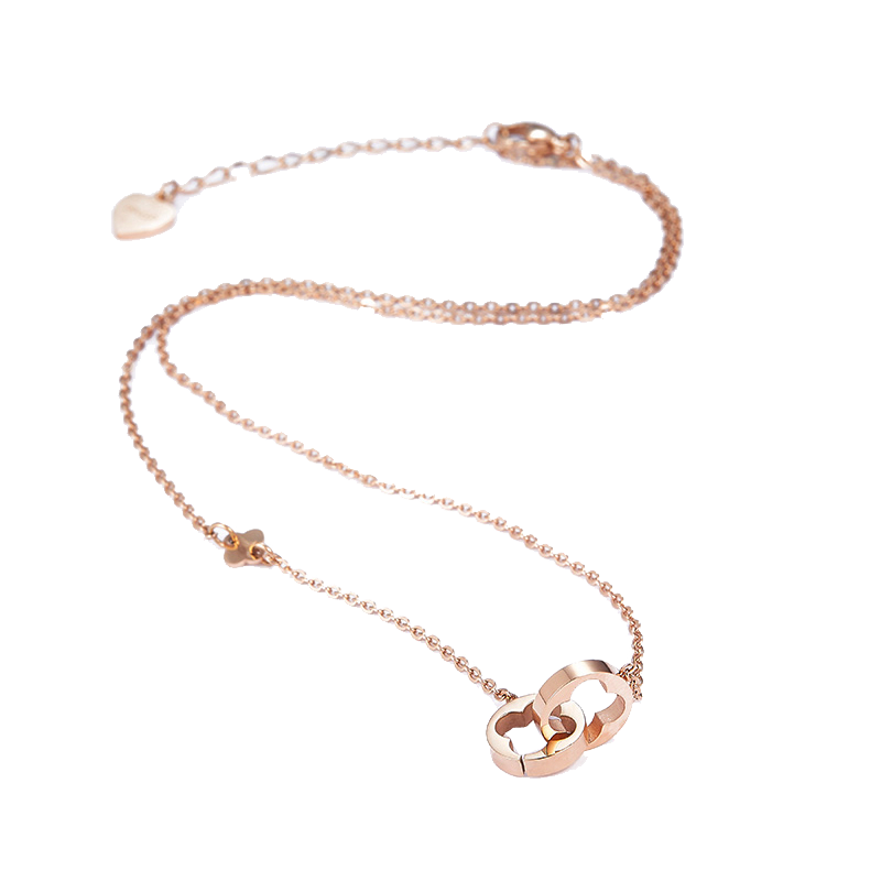 幸运吉拉 镀金四叶草项链