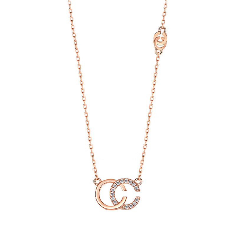 T400 双C字母银项链