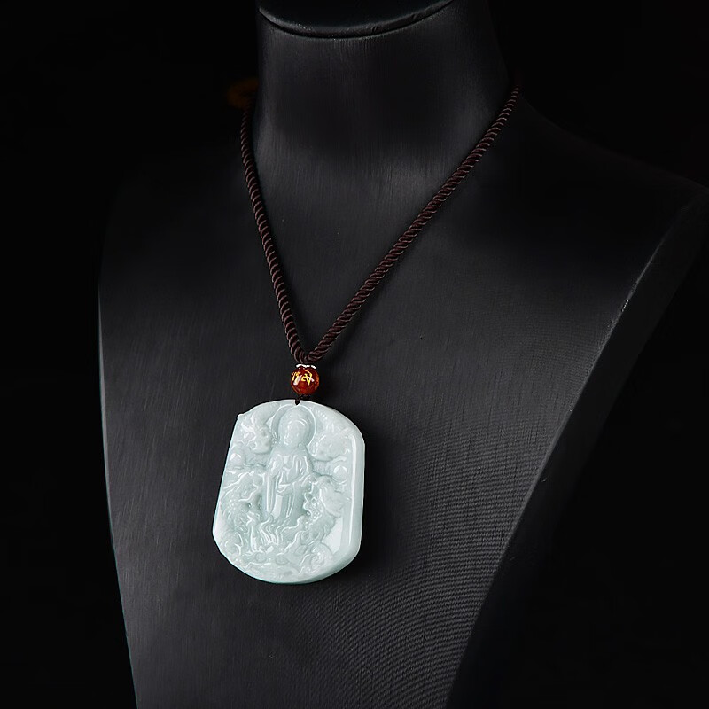 千载一玉 九龙观音翡翠吊坠