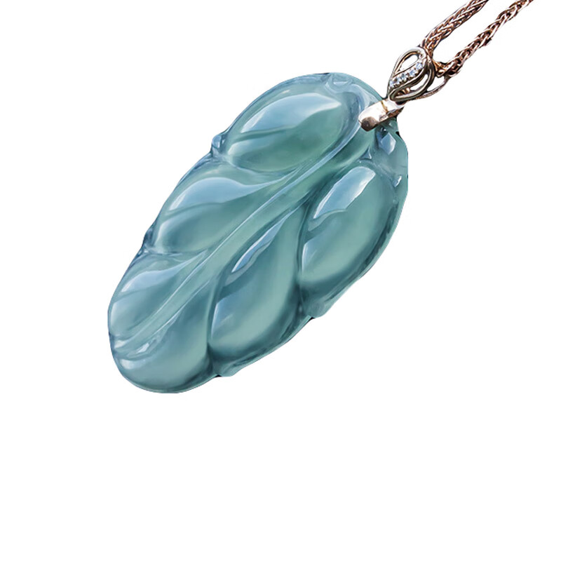 金帕岗 冰种叶子翡翠吊坠