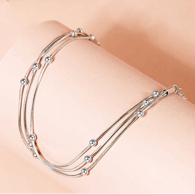 唯一简约转运珠银手链