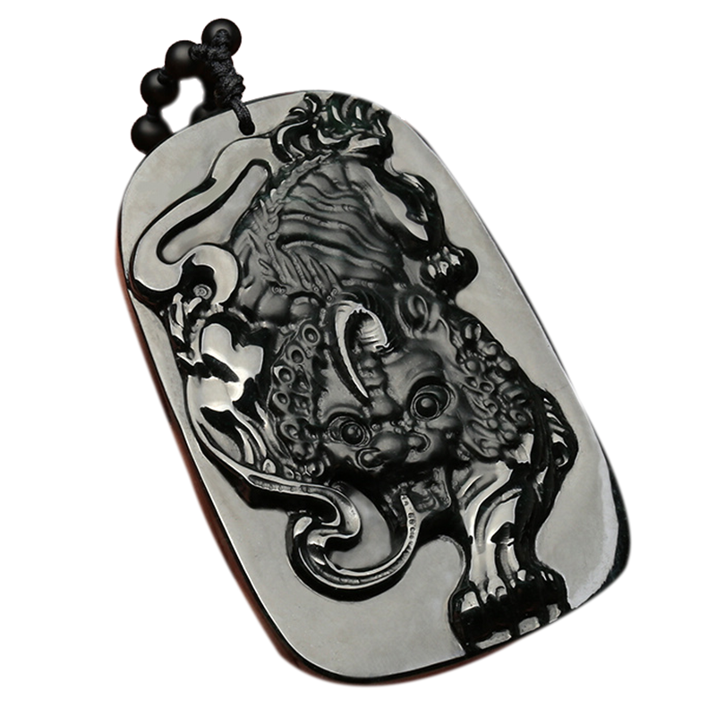 祥祯福珠宝 貔貅墨翠翡翠玉坠