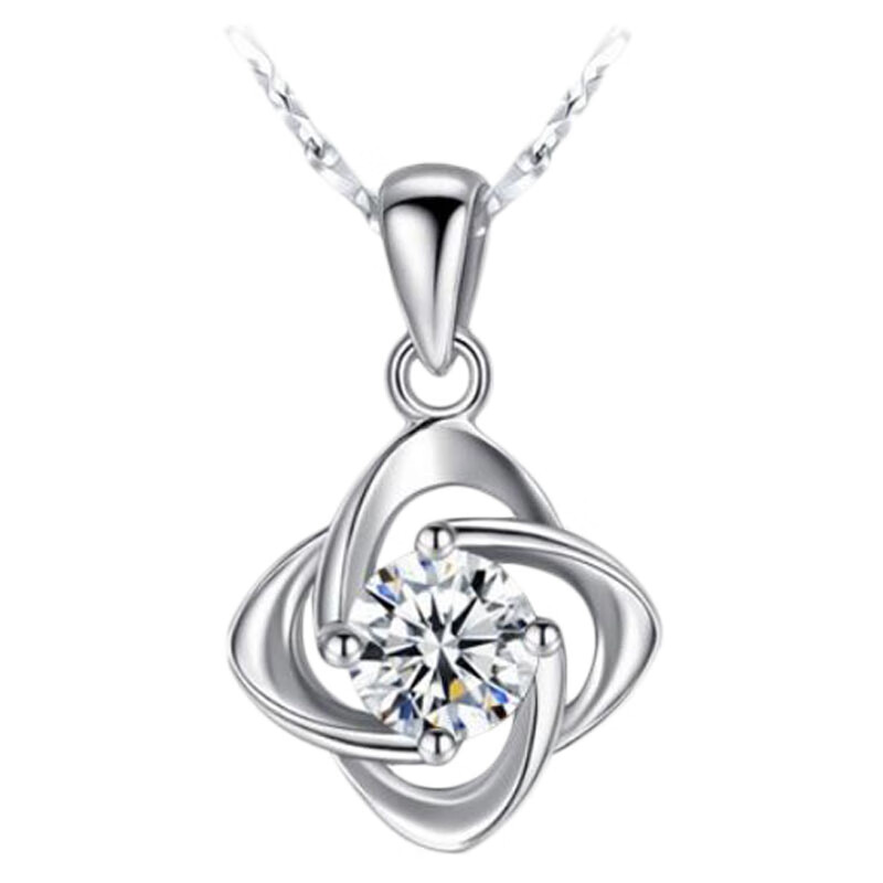 银千惠 四叶草银项链