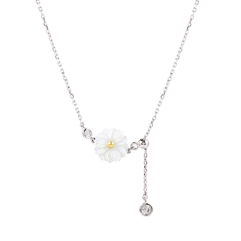 伊黛儿 贝壳雏菊抽拉项链