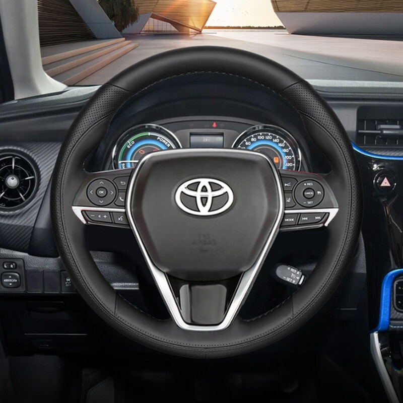 淄客 真皮手缝方向盘套