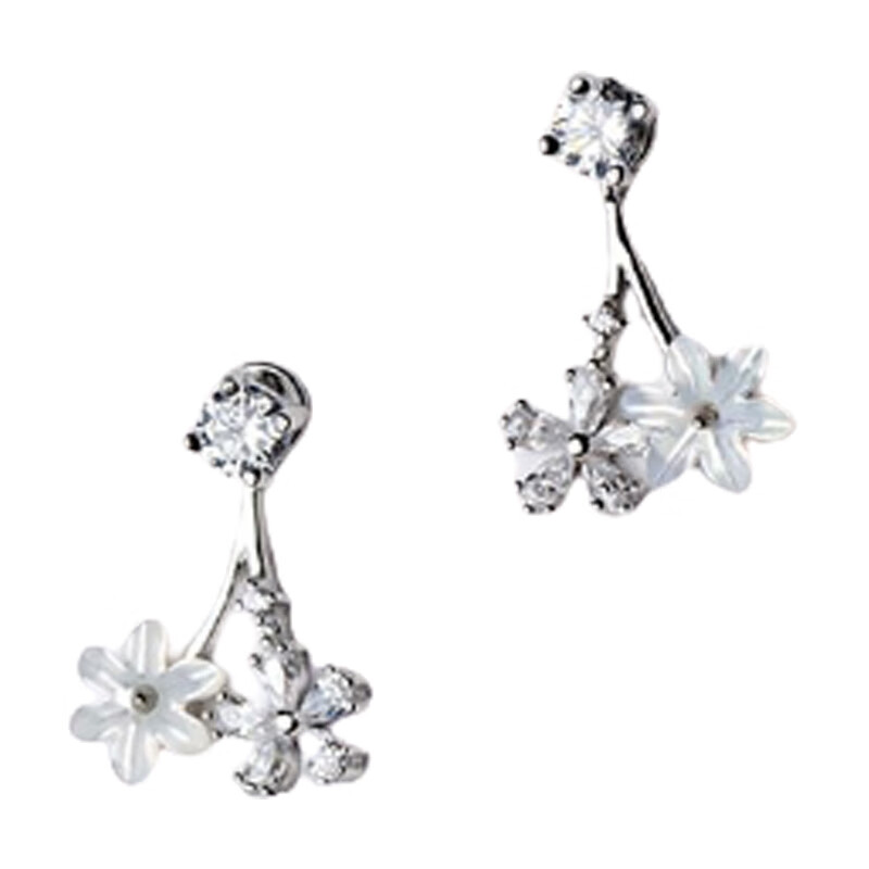 沫兰纯银精灵花耳饰