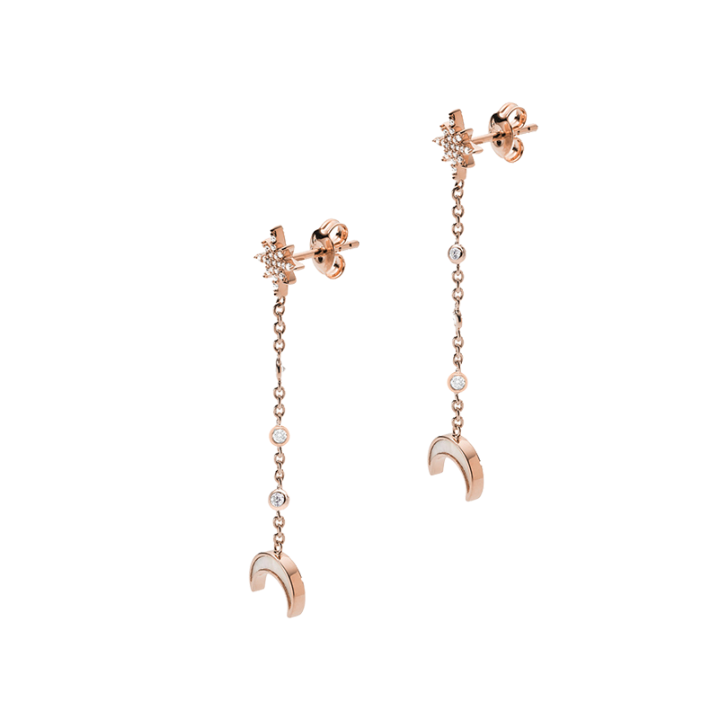 阿玛尼 镶钻星月 耳环