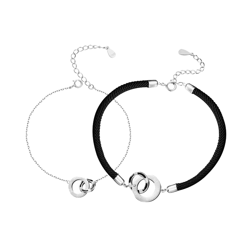 mini&yaya纯银情侣手链