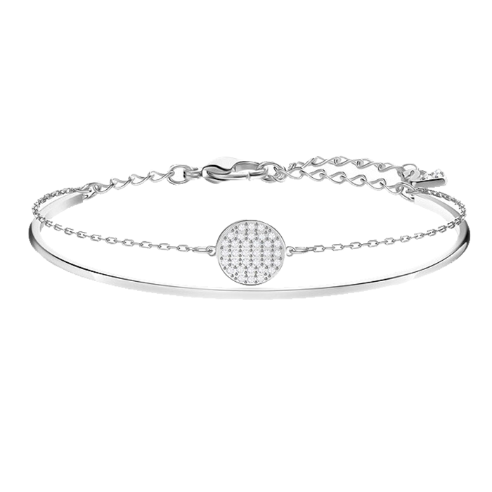 施华洛世奇 纤细链条镀白金手镯