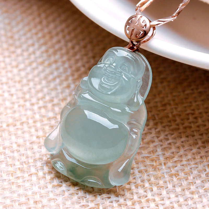 王翠玉器 弥勒笑佛翡翠吊坠
