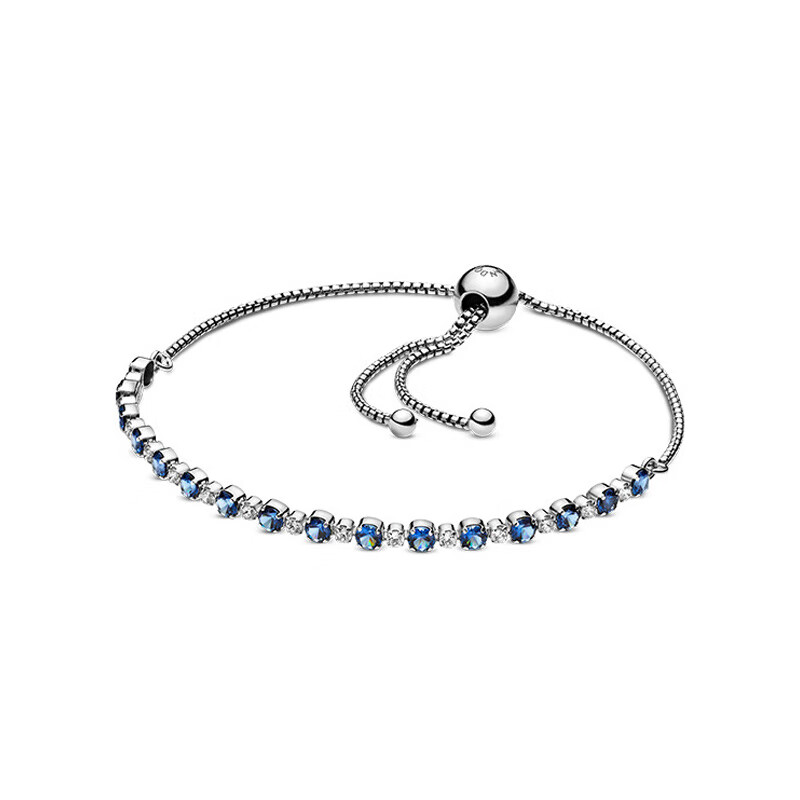 潘多拉 可调节蓝色手链