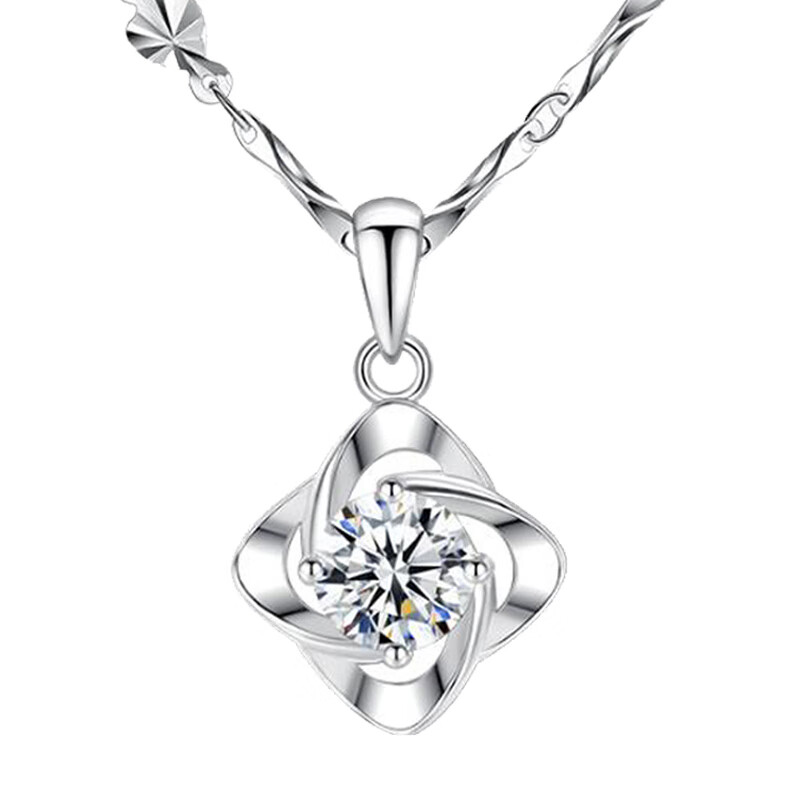 奢蒂 纯银镶钻项链