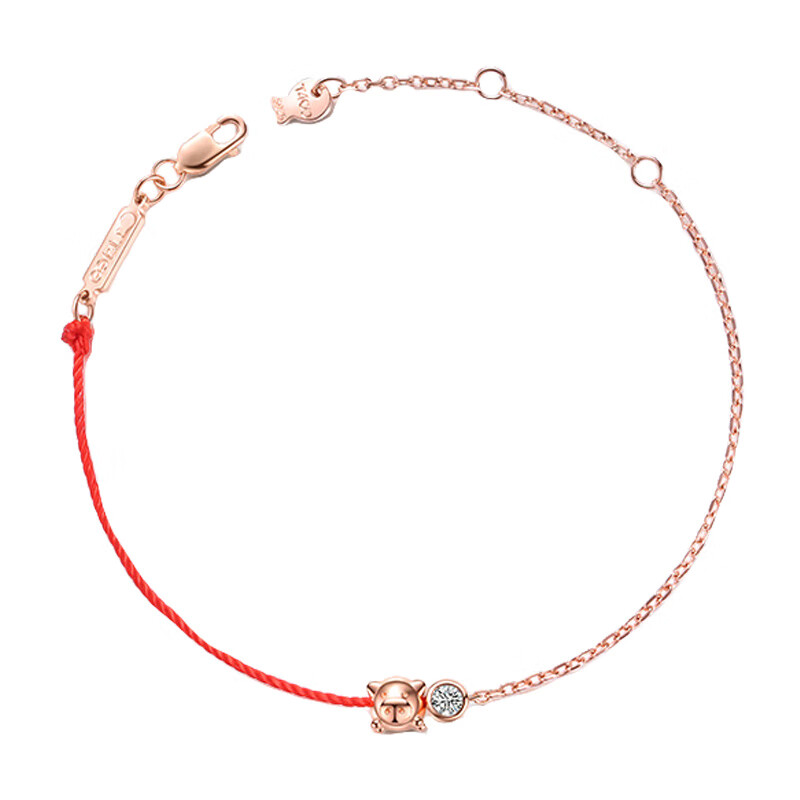 T400福猪猪红绳手链