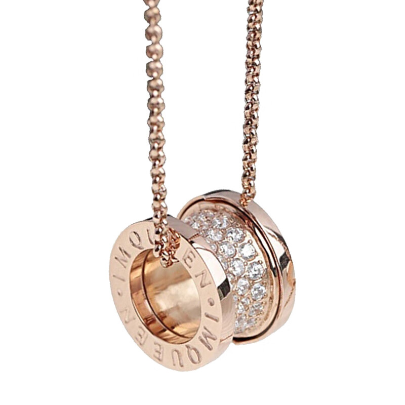 法蔻满钻圆轮小蛮腰项链