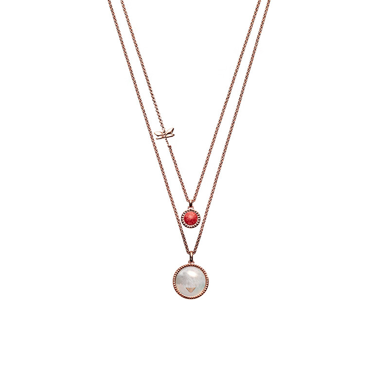 阿玛尼 个性玫瑰金项链