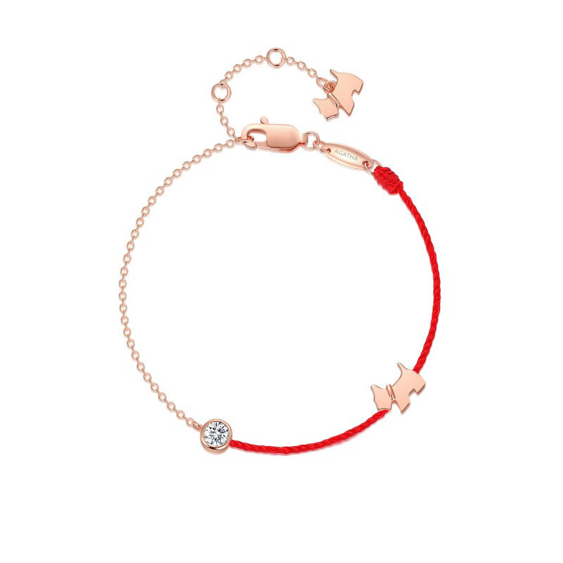 AGATHA 经典小狗红绳手链
