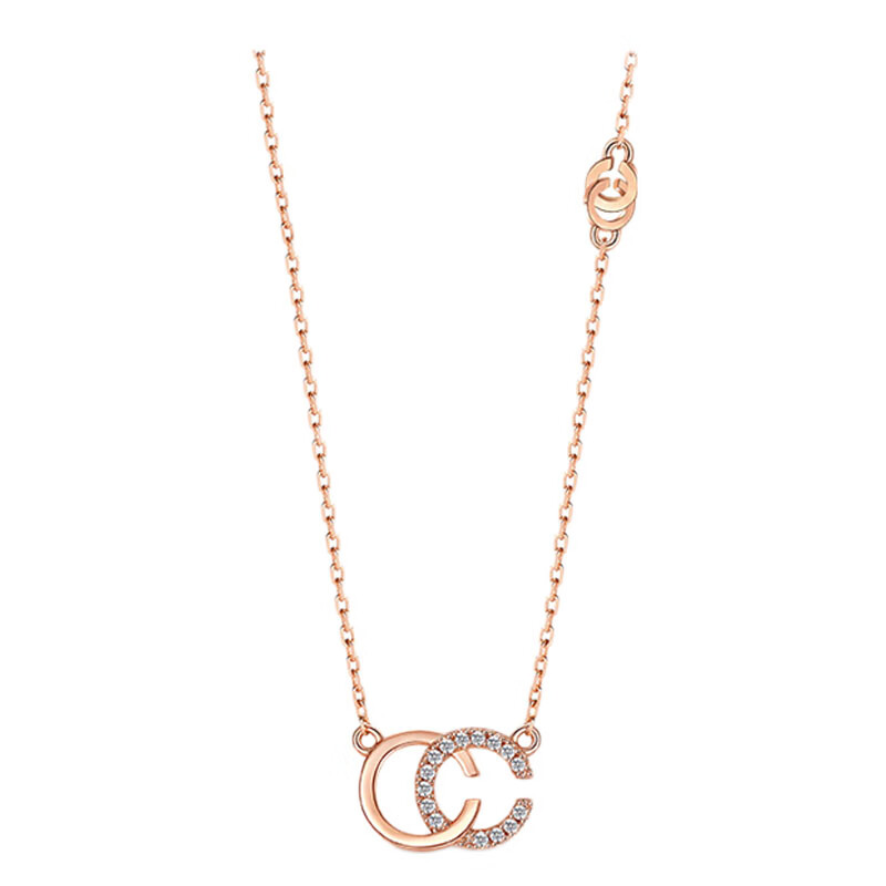 T400 双C字母银项链