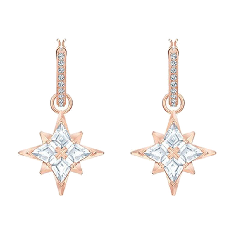 施华洛世奇多棱角雪花耳饰