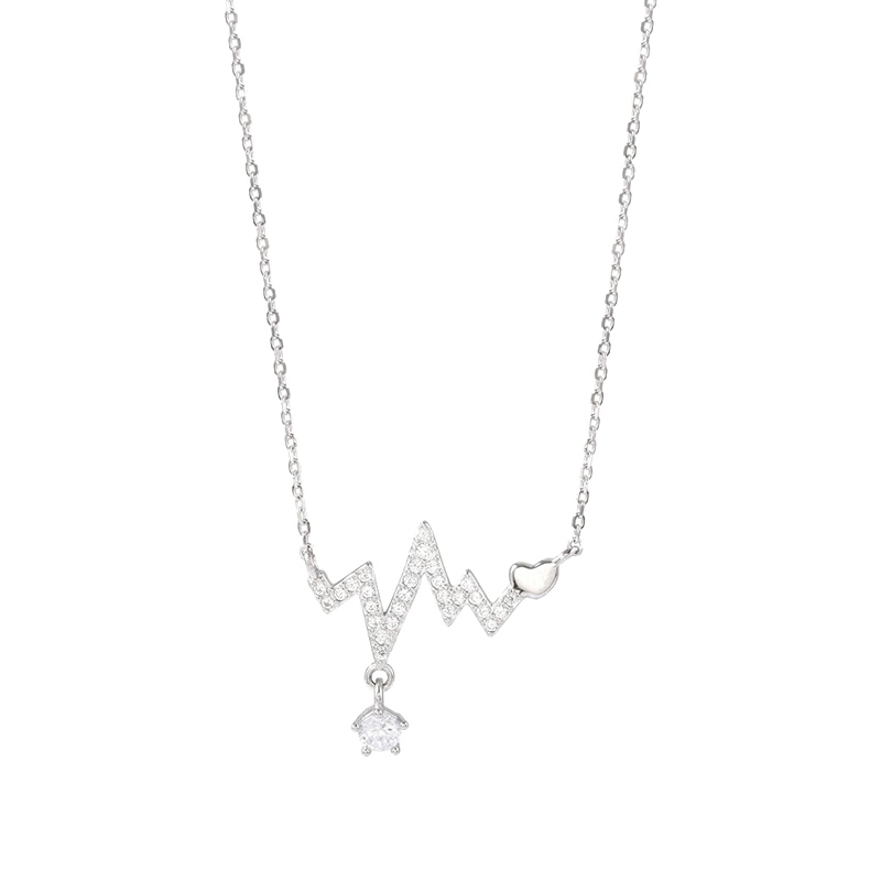 晓色 闪钻心跳简约项链