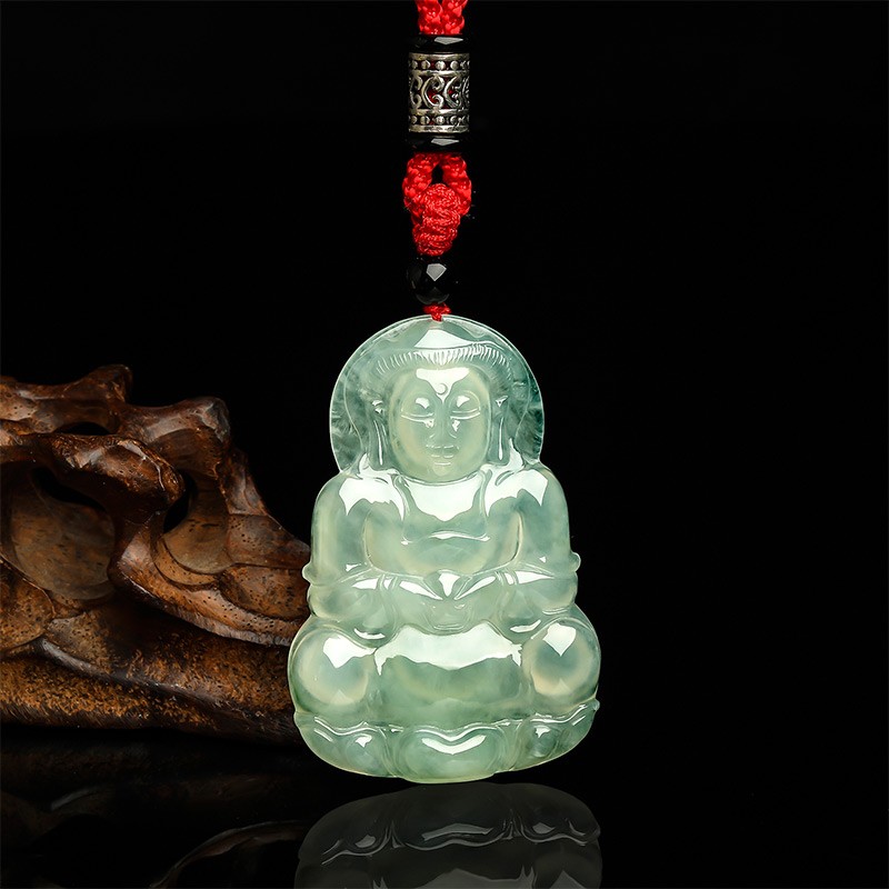 周六福 冰糯种翡翠吊坠