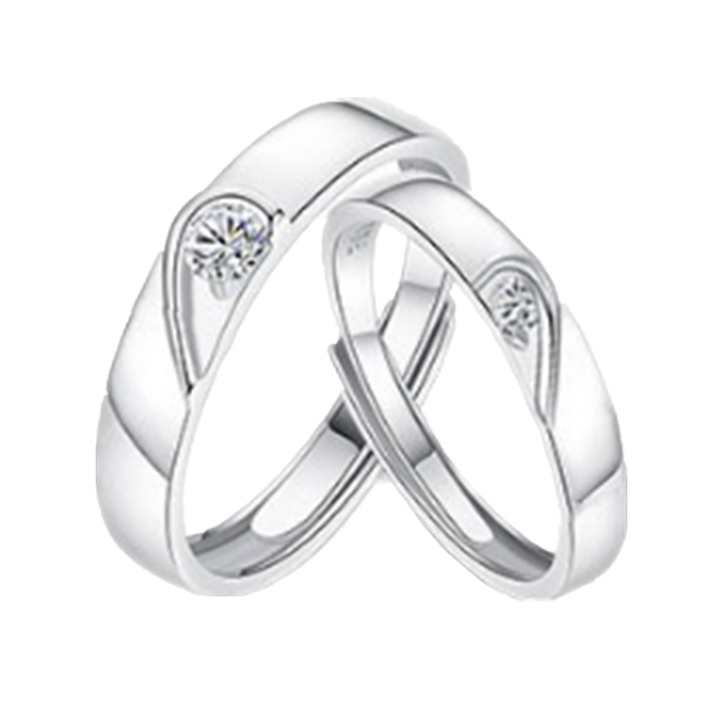 恒致心心相印开口情侣对戒