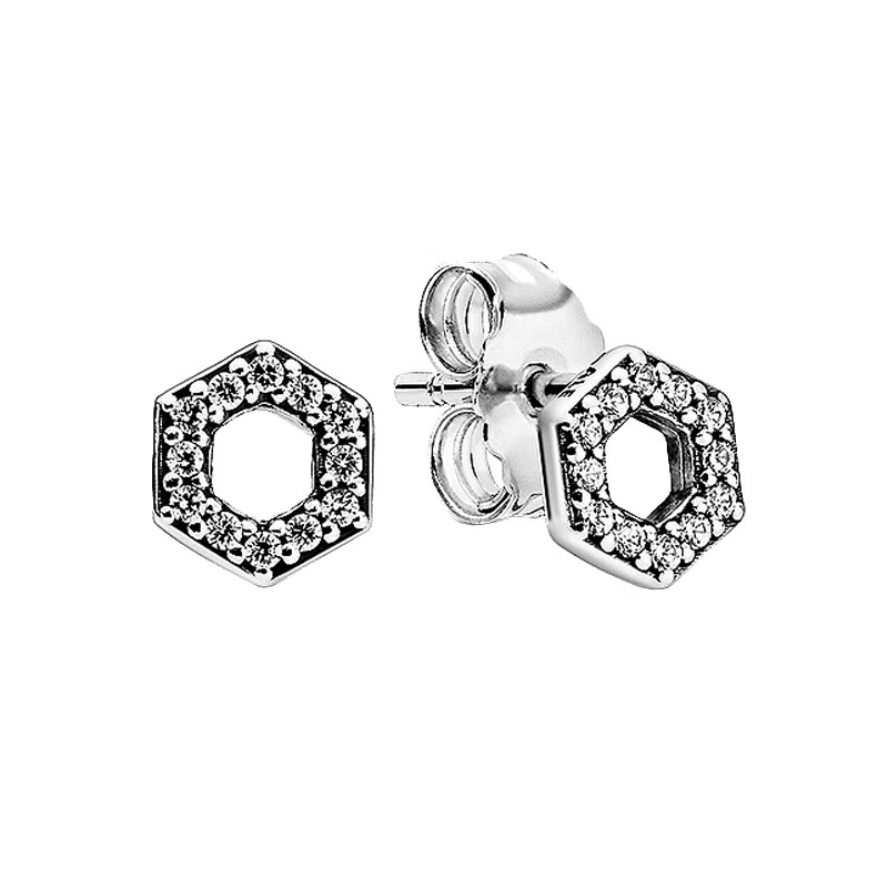 潘多拉 六边形蜂巢耳饰