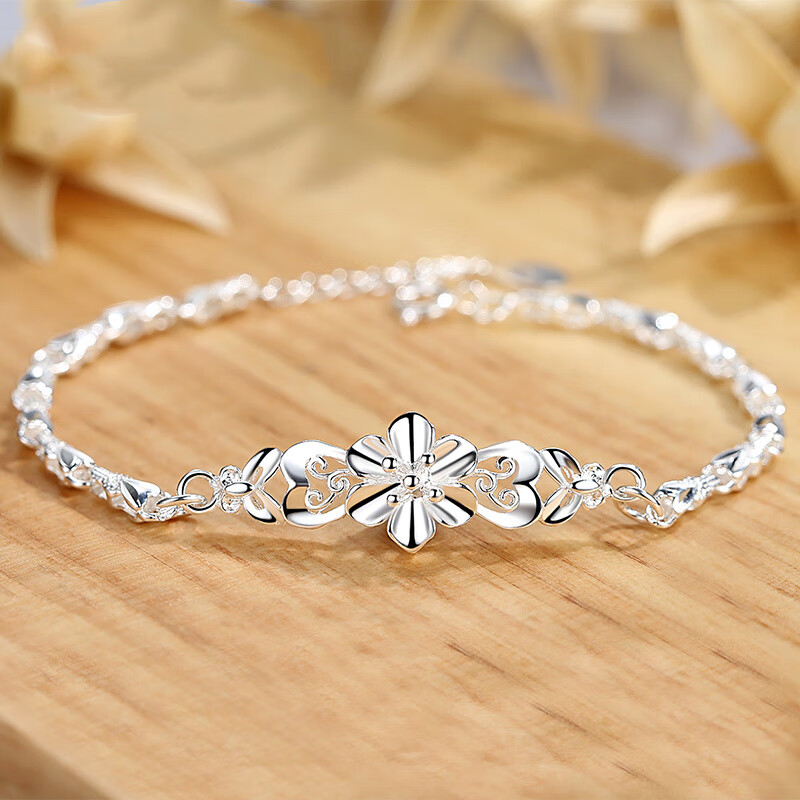 OMIKY 蝶恋花足银手链