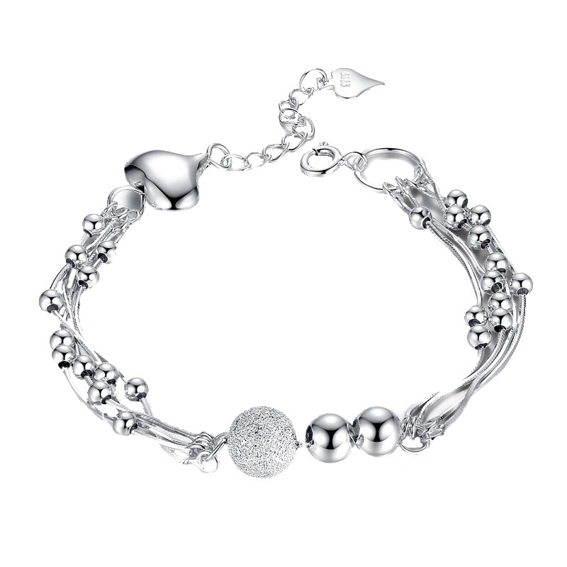 豪至尊 多链条圆珠 银手链