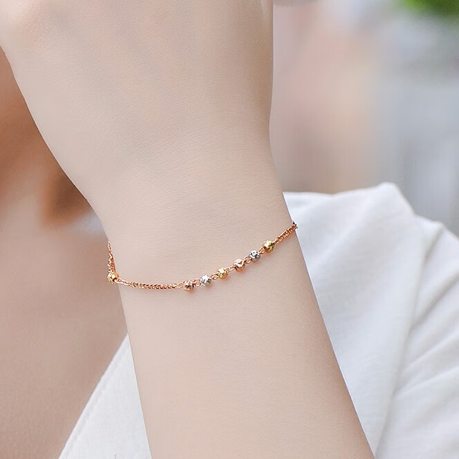 盖卓彩金串珠手链