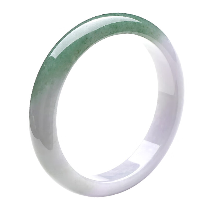 千载一玉 冰底半油绿翡翠玉镯