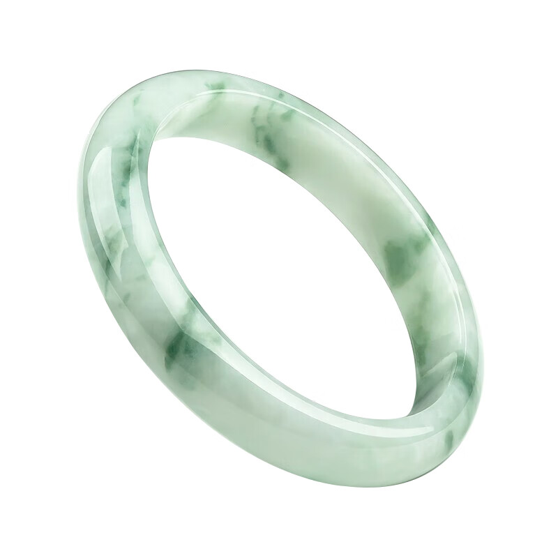 金一 细糯淡绿 翡翠手镯