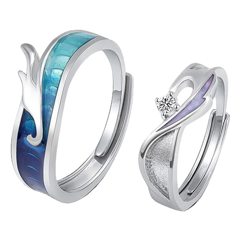 花芽 山海龙凤戒指